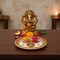 Indian White Marble Pooja Thali Set Ganesha Haldi Kumkum Holder Pooja Return Gift Indian Housewarming Roli Chawal Platter Hindu Mandir Pooja Decor
